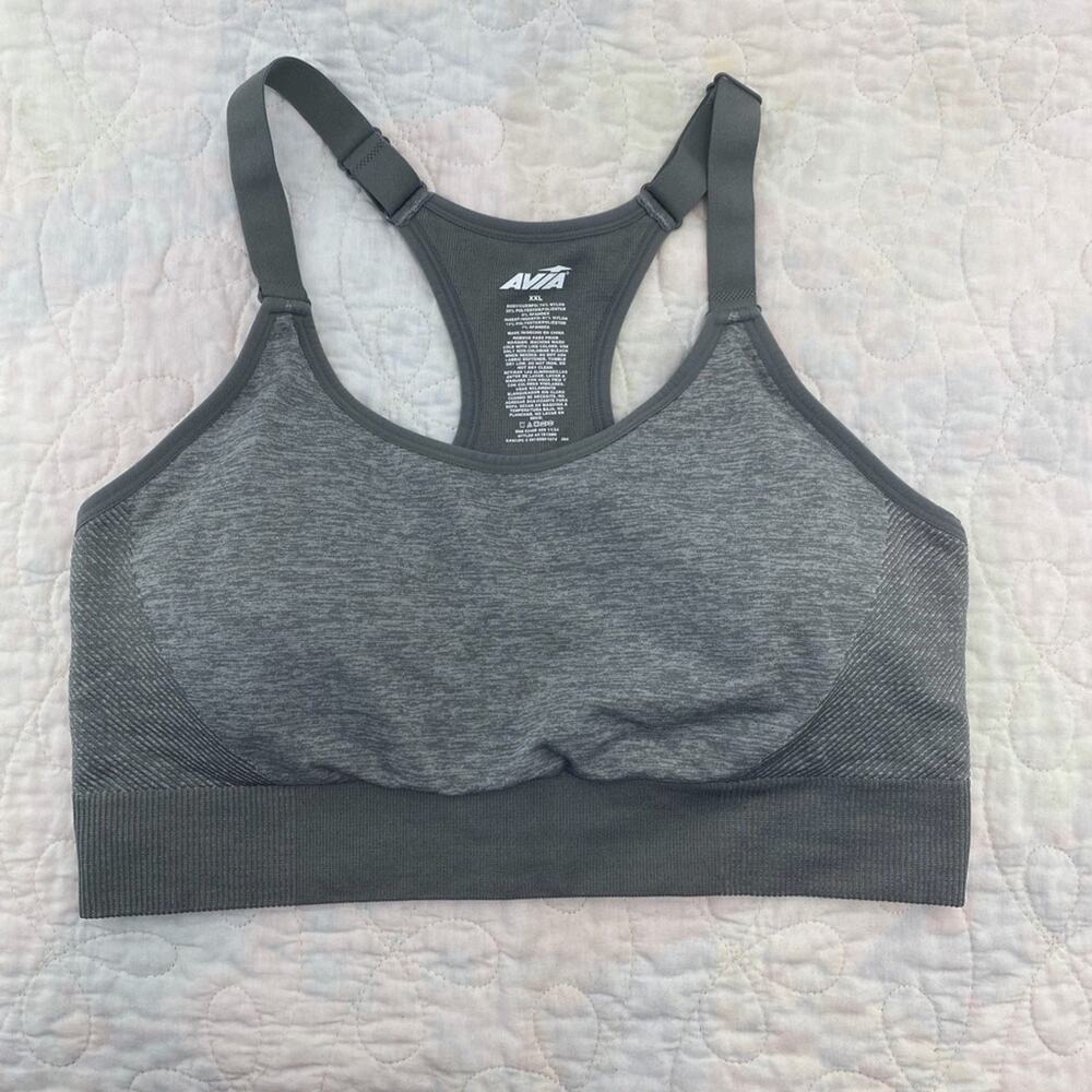 Avia Women's XXL Charcoal removable padded Sports Bra